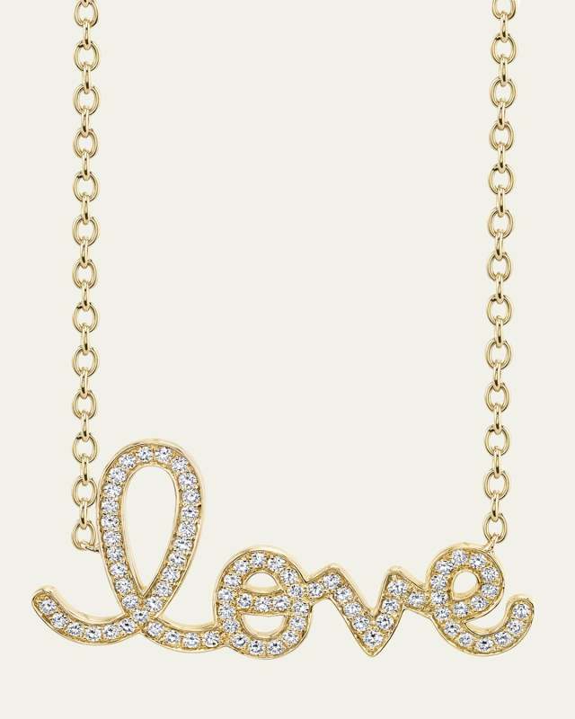 14k Gold Extra-Large Diamond Love Necklace